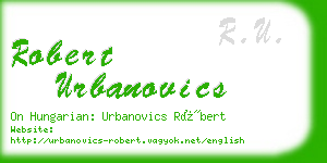 robert urbanovics business card